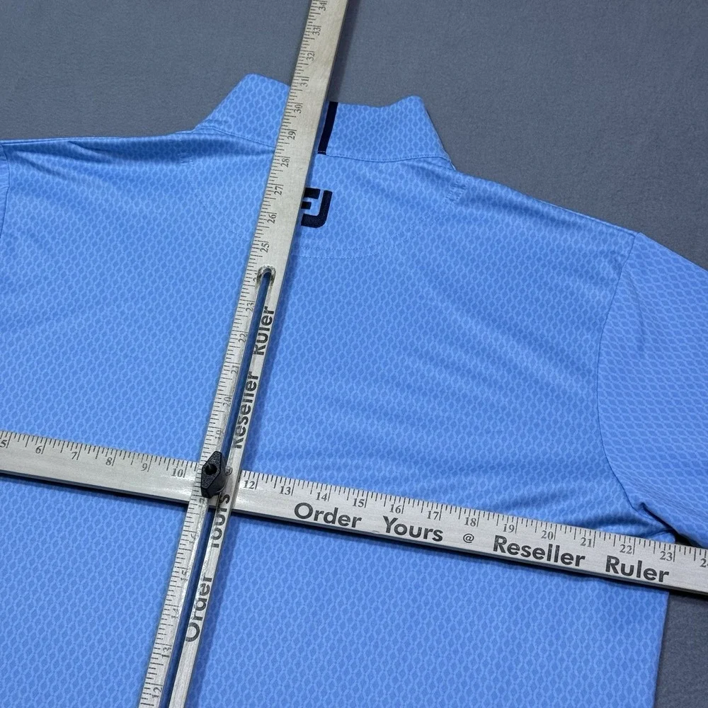 Footjoy 1/4 Zip Pullover Mens M Baby Blue Geometric Performance Golf Athleisure